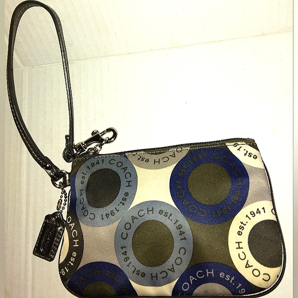 Brand New☆Rare COACH Soho Snaphead Small Sateen Wristlet ~Blue/Silver~ - Picture 4 of 14